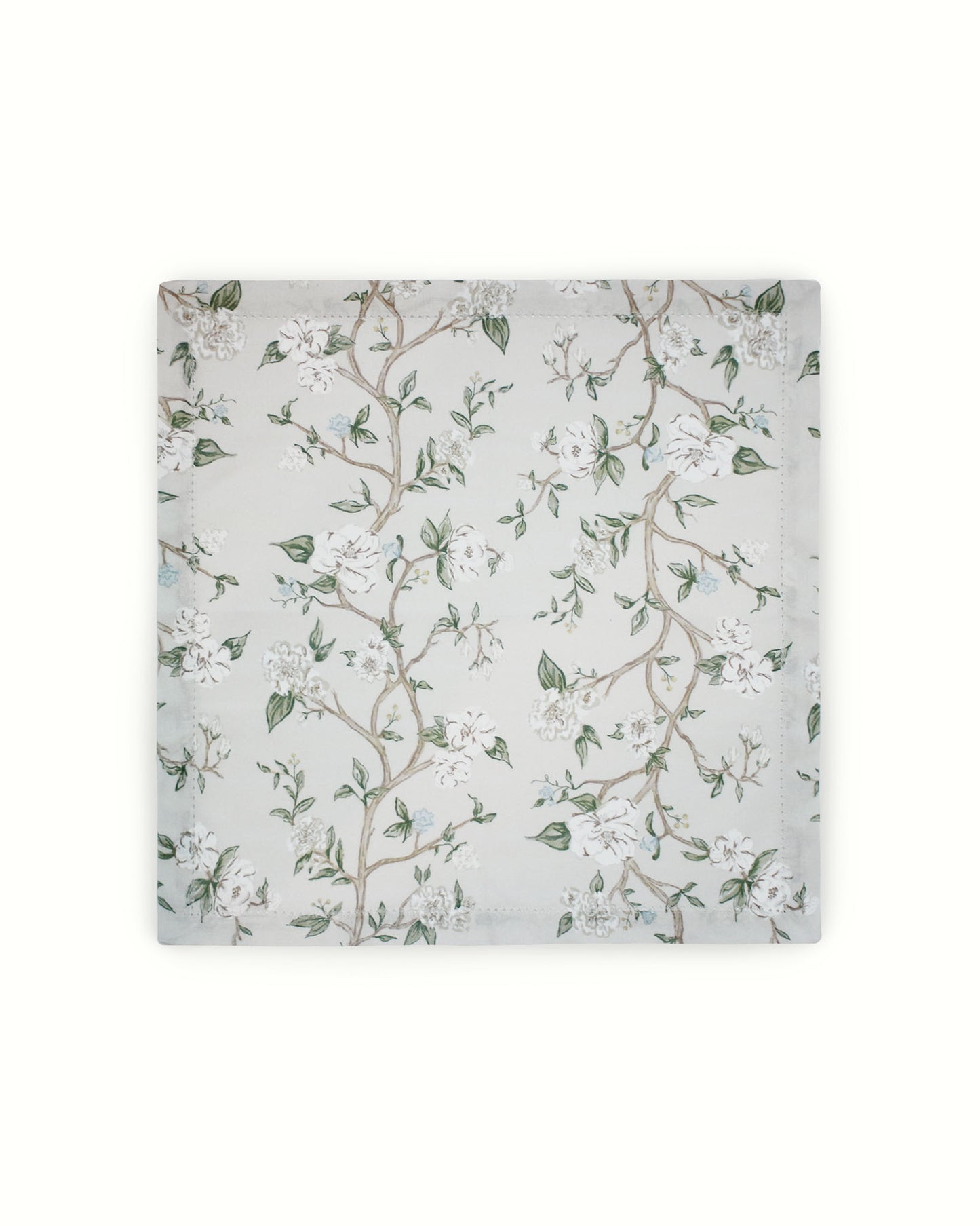 Set of cotton floral napkins in Camellia design, a charming gift for brides, mothers, or spring entertaining.