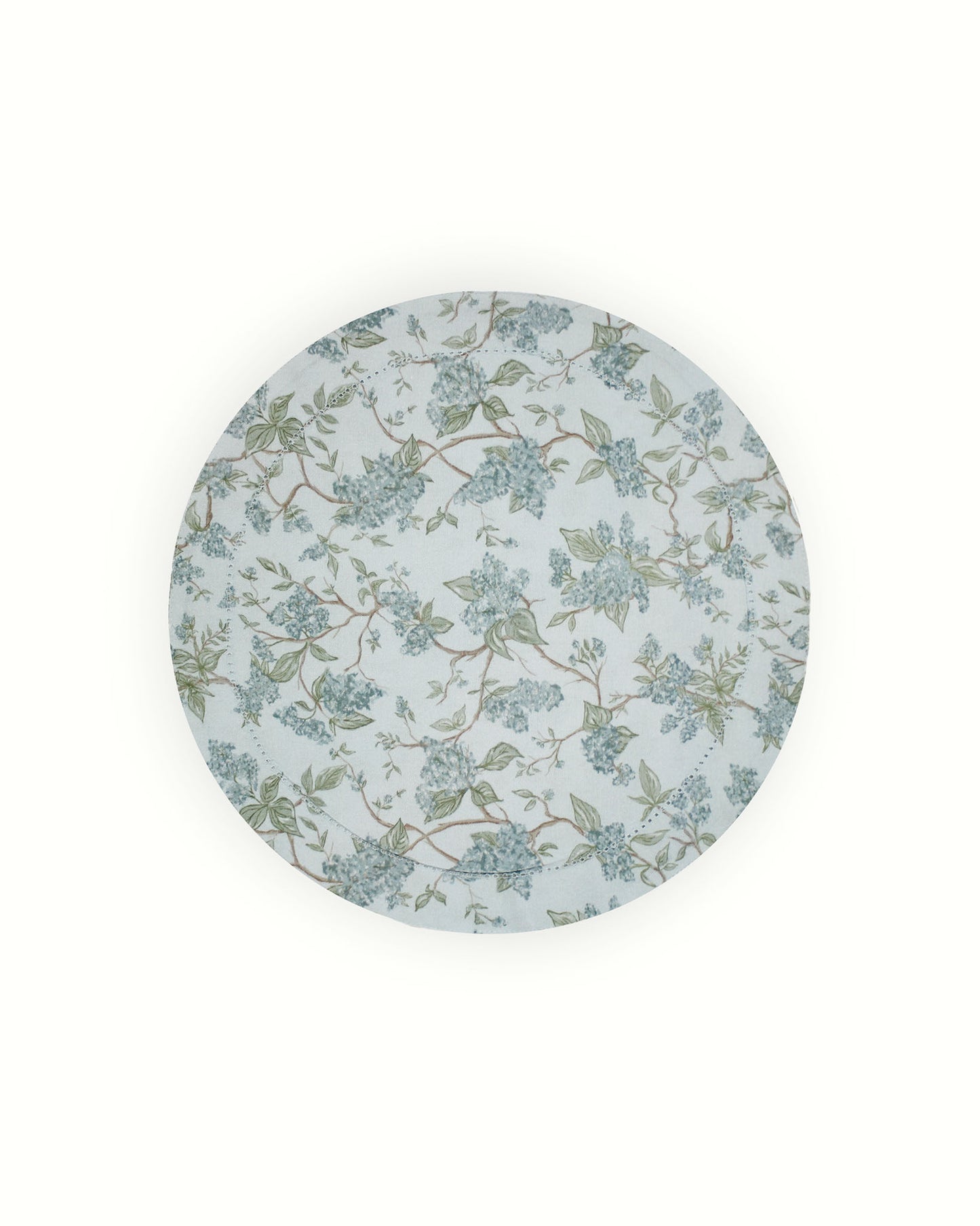 Traditional style Hyacinth table chargers in hand-drawn botanical print, perfect gift for weddings or Mother's Day.