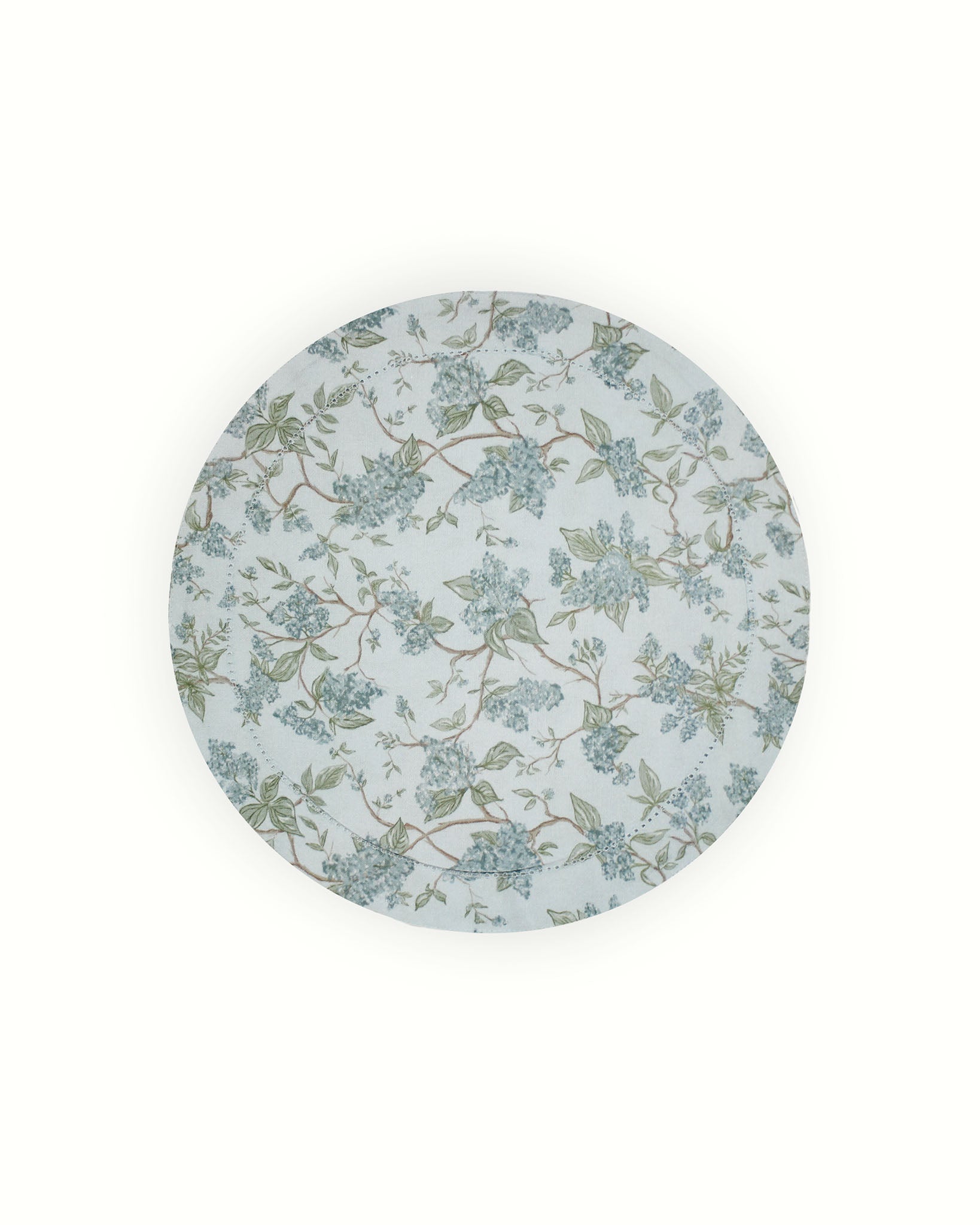 Traditional style Hyacinth table chargers in hand-drawn botanical print, perfect gift for weddings or Mother's Day.