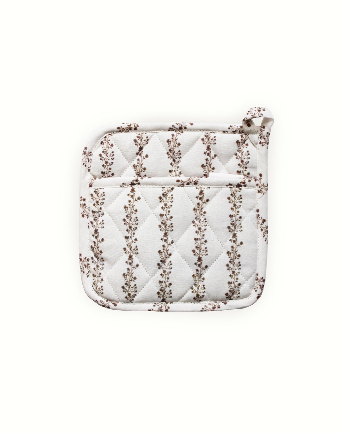 Begonia Stripe Floral Pot Holder Set