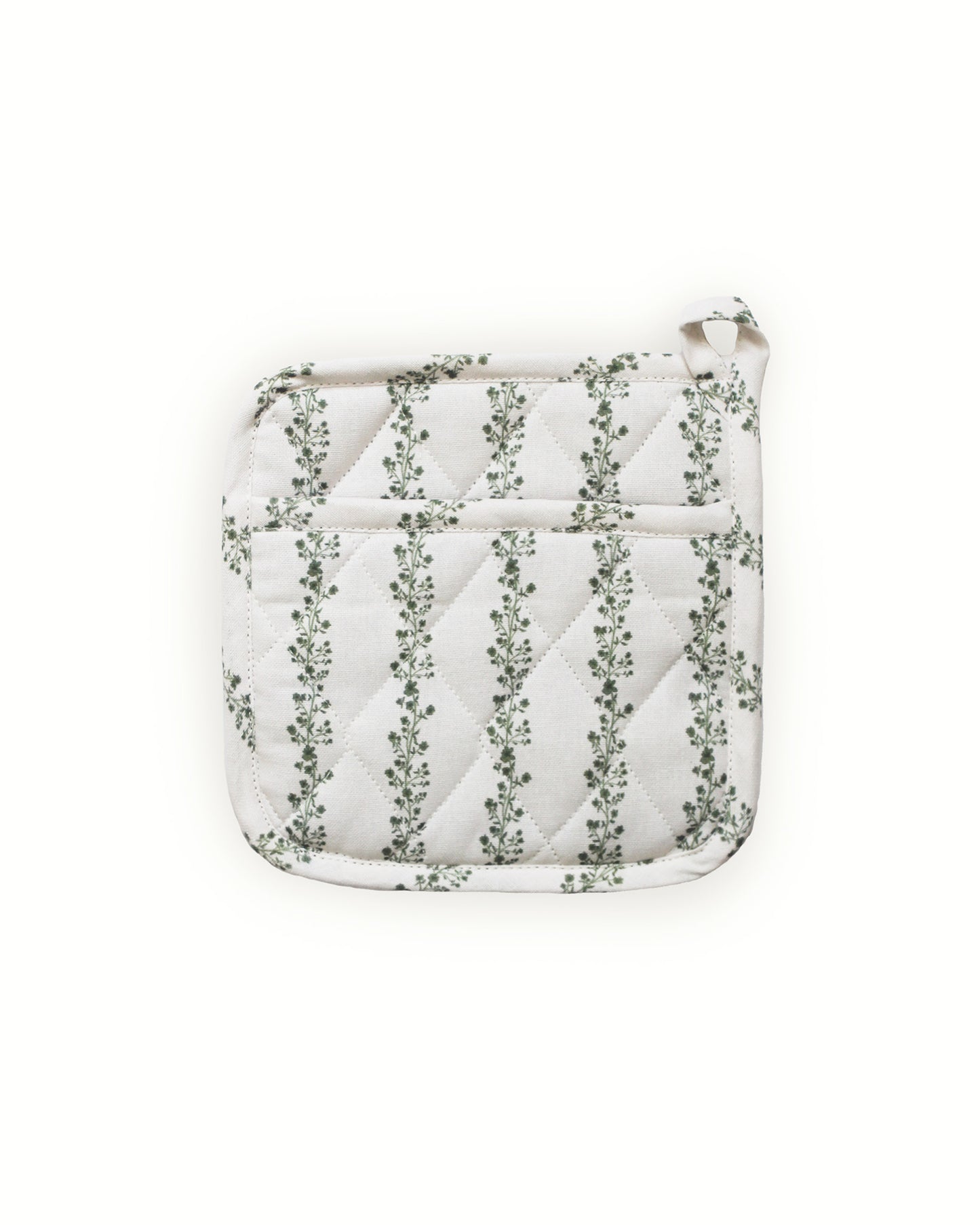 Begonia Stripe Floral Pot Holder Set