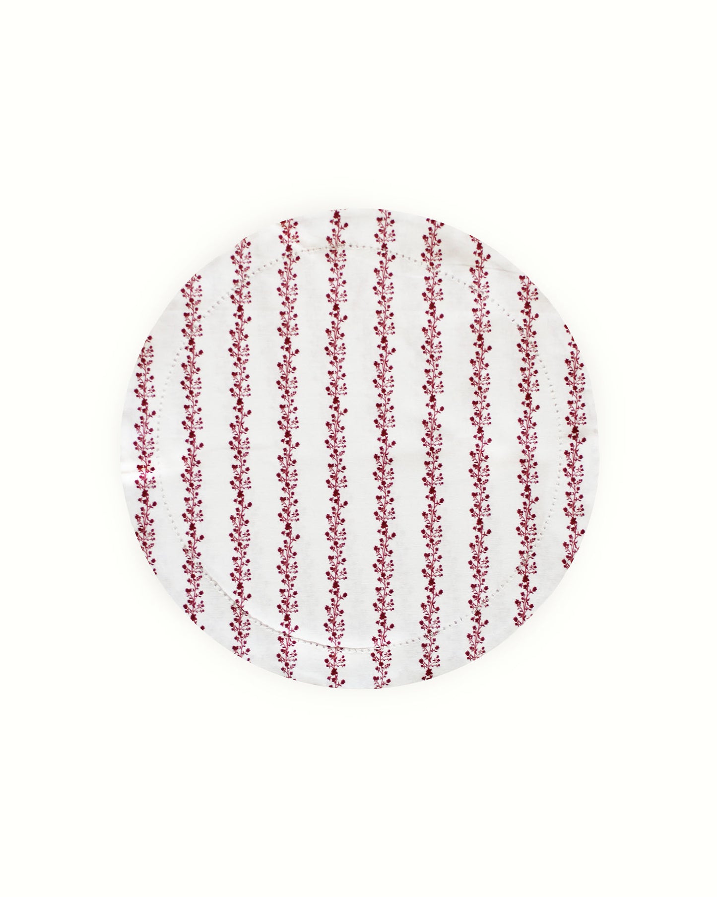 Begonia Stripe Floral Round Placemats, Set of Four
