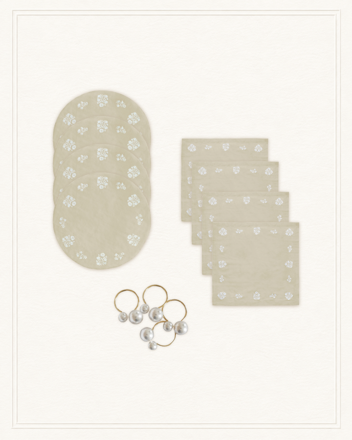 Odette Embroidered Table Linen Set