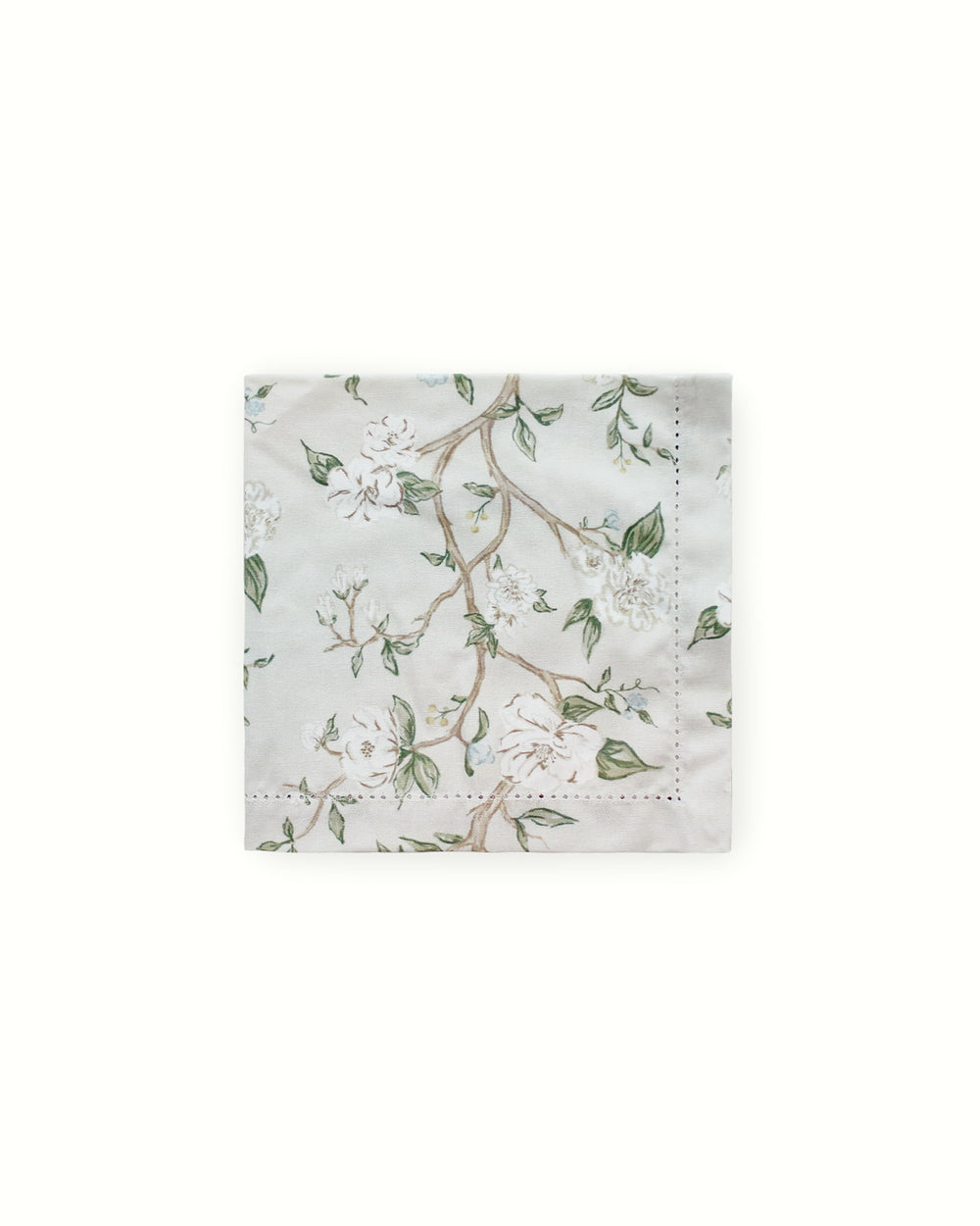 Elevate your spring summer dining with these floral print cotton napkins in a set of 4. Featuring a classic chinoiserie print with botanical vines, these 20 inch by 20 inch napkins are essential for Easter table decor and wedding receptions. The hand-drawn design offers a 70s cloth napkins aesthetic, making them a unique gift for hostess or housewarming gift. Perfect for holiday hosting decor, they bring an eye-catching touch to any Mother's Day brunch or garden party table setting.