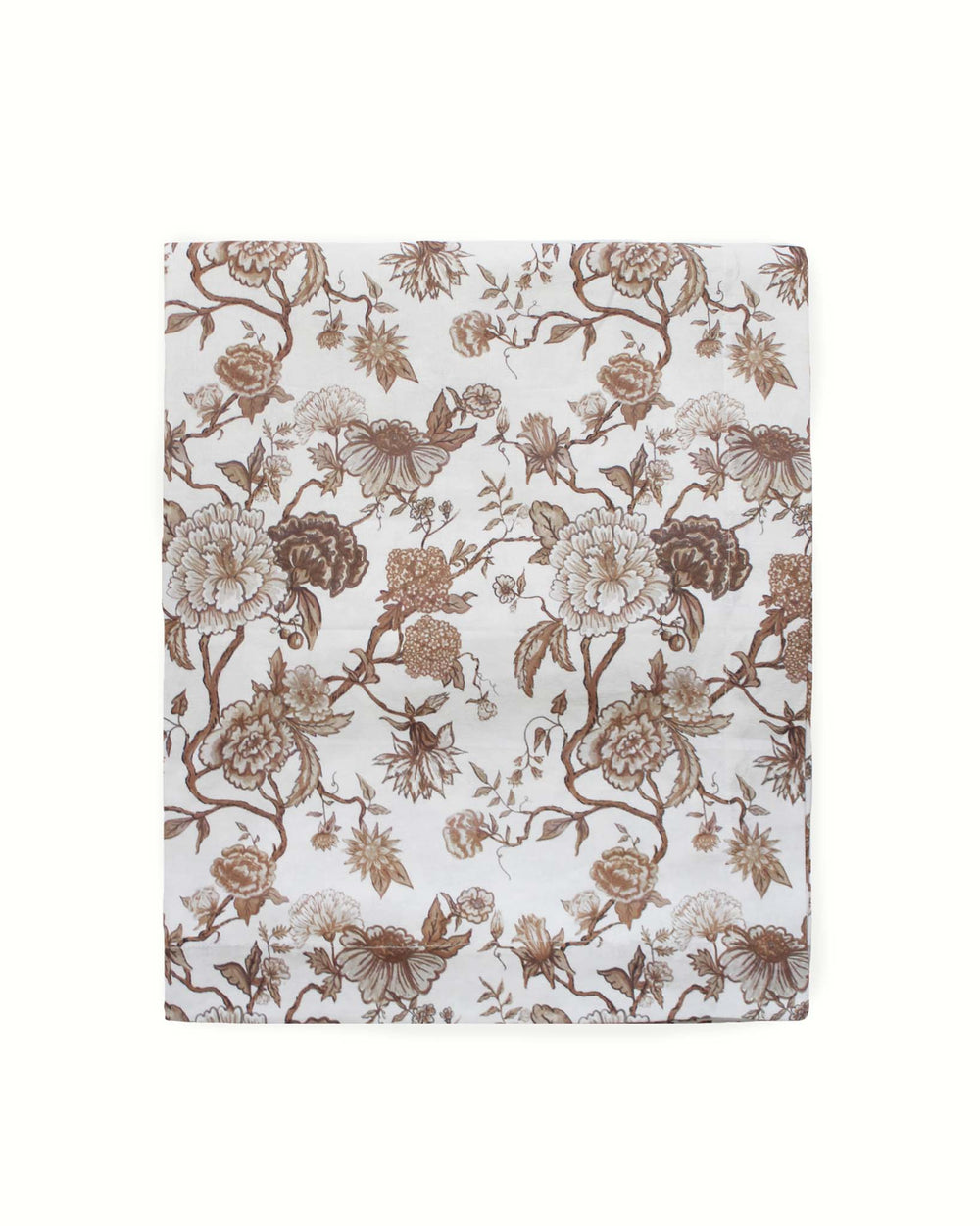 Available in multiple sizes this floral tablecloth in chestnut brown color is made from premium cotton sustainably crafted in India. Easter Linens featuring a brown French Country Print. This Rectangle Tablecloth (sizes 66x104 and 66x120) is a must-have for a Mother's Day Brunch. The Floral Tablecloth design is modern yet classic, perfect for any Spring Table Cover. This Cotton Tablecloth is versatile enough to suit any table setting and makes a perfect gift for a grandmother. Pair this long Rectangle Table