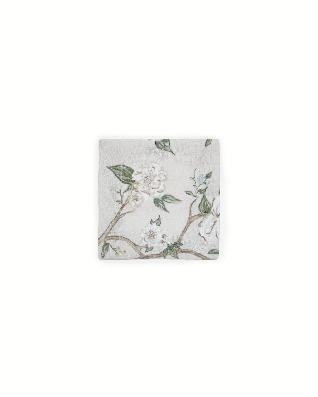 Floral cotton cocktail napkins in camellia print, ideal for hostess gifts, bar carts, and entertaining.