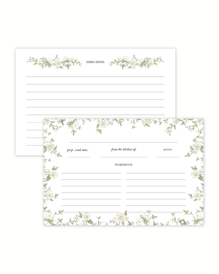 Celebrate the art of cooking with this set of 12 hand-drawn recipe cards, showcasing a vintage floral design on premium heavy cardstock. Measuring 4x6 inches, they’re perfect for jotting down favorite recipes and make a delightful gift for Mother’s Day, bridal showers, bakers, or hosts.