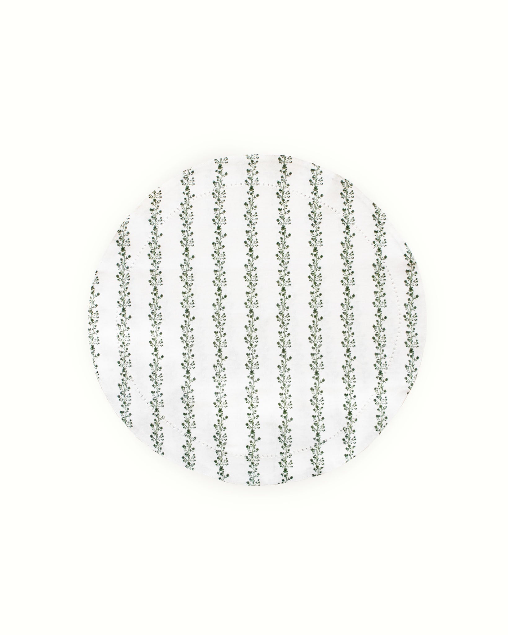 Round placemats with floral stripes perfect for holiday dining 