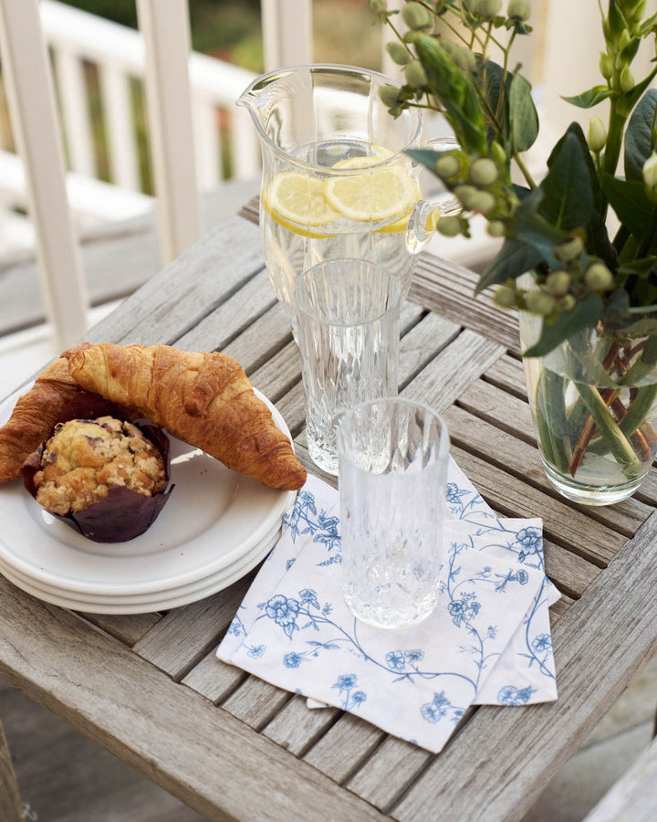 Garden Vine cotton cocktail napkins, set of 4, styled for a polished Southern table with coastal grandmother charm and everyday functionality.