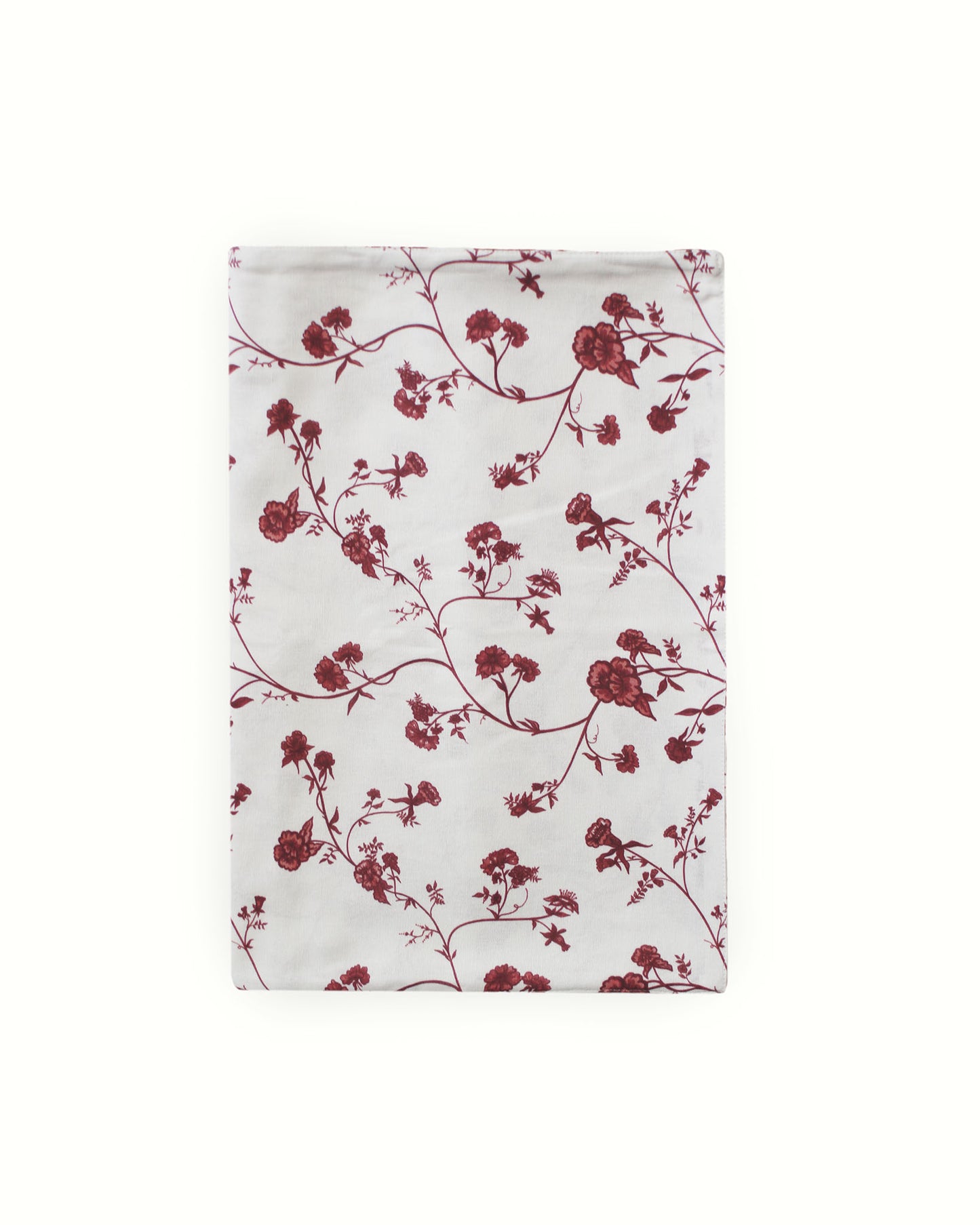 Charming table runner for holiday hosting in hand drawn red floral print