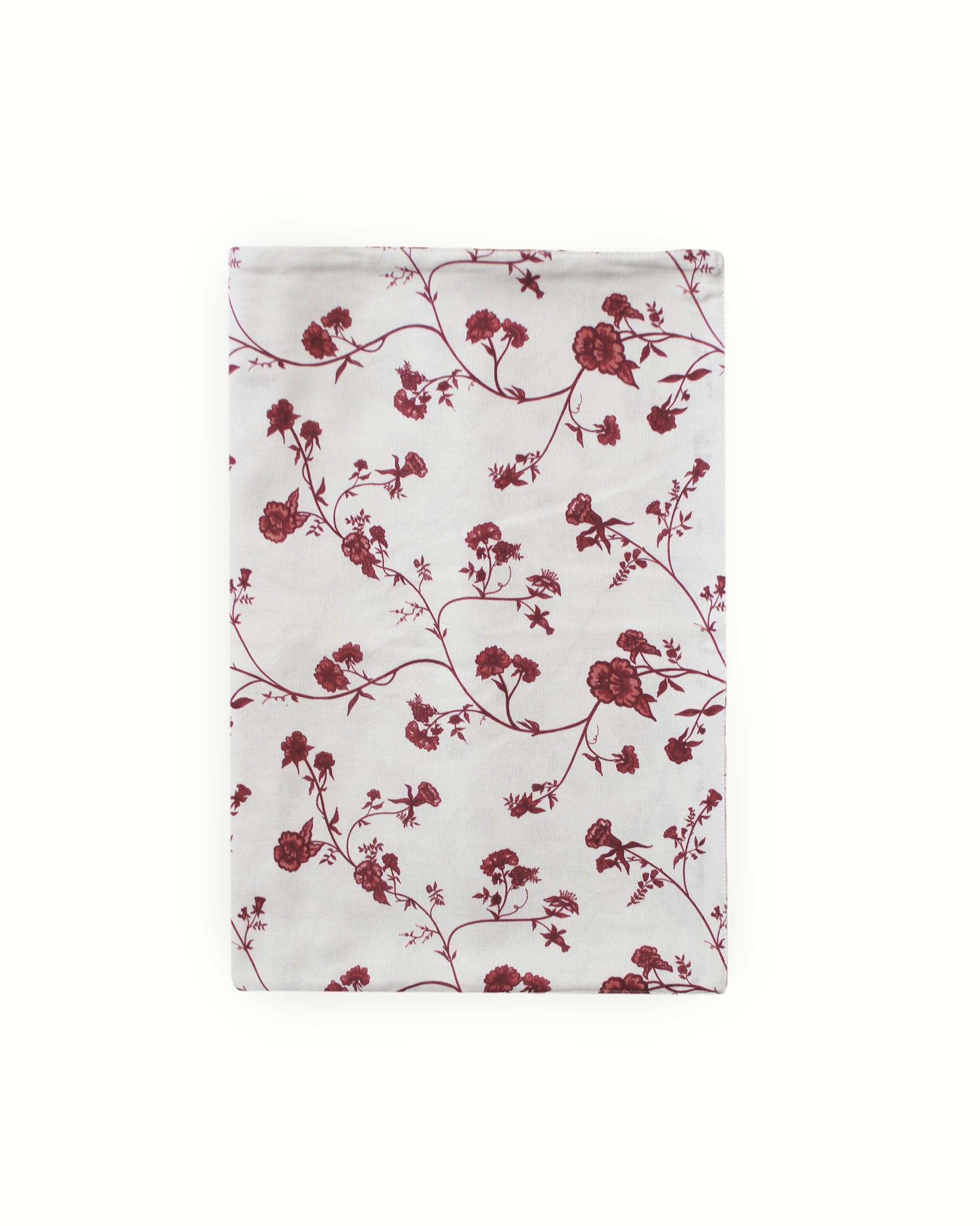 Charming table runner for holiday hosting in hand drawn red floral print