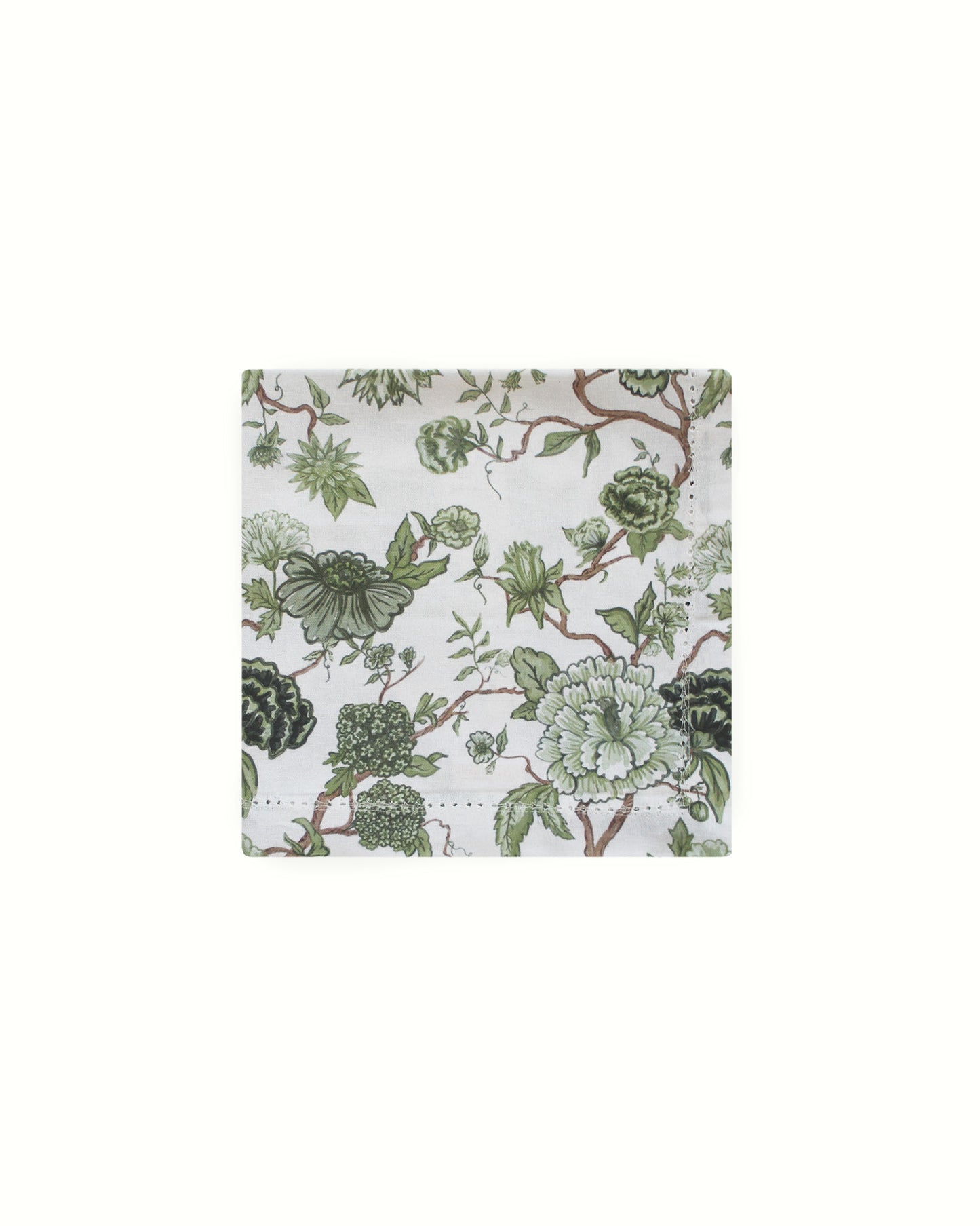 William Morris inspired hand-drawn floral napkins in 100% organic cotton. Hemstitch detail, set of 4. Perfect for Thanksgiving & Christmas dinner parties. Ethically made in India.