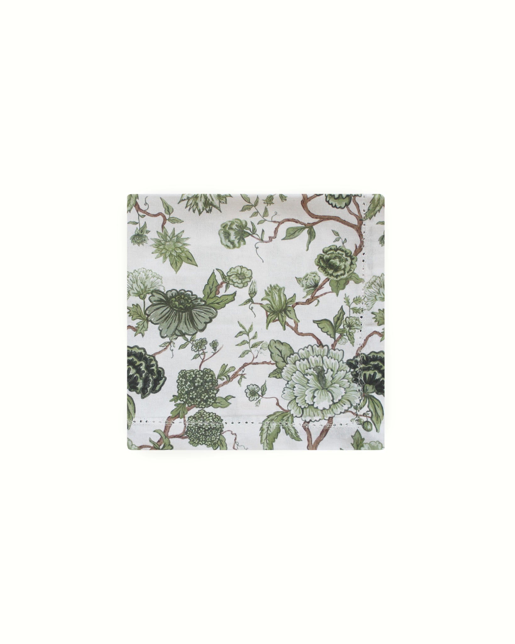 William Morris inspired hand-drawn floral napkins in 100% organic cotton. Hemstitch detail, set of 4. Perfect for Thanksgiving & Christmas dinner parties. Ethically made in India.