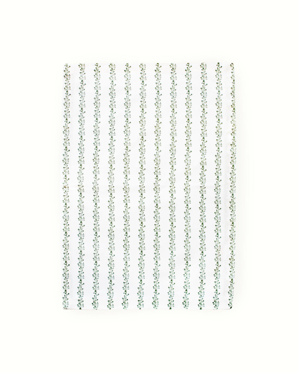 Green floral cotton kitchen towel, ideal for drying dishes, lining bread baskets, and baking routines.