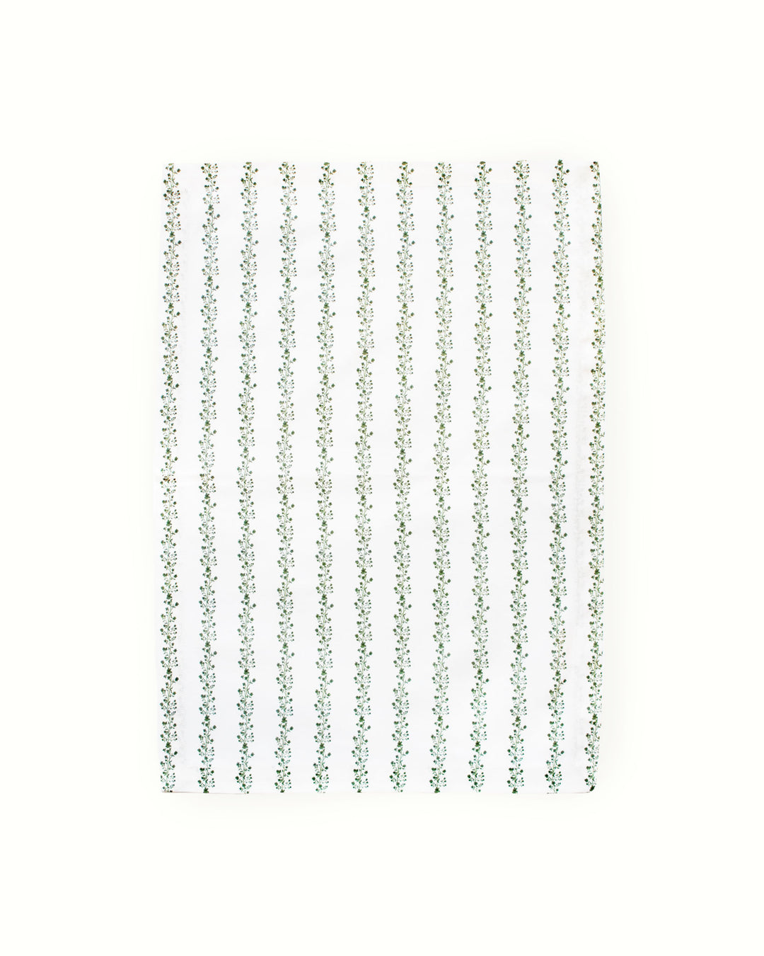 Green floral cotton kitchen towel, ideal for drying dishes, lining bread baskets, and baking routines.