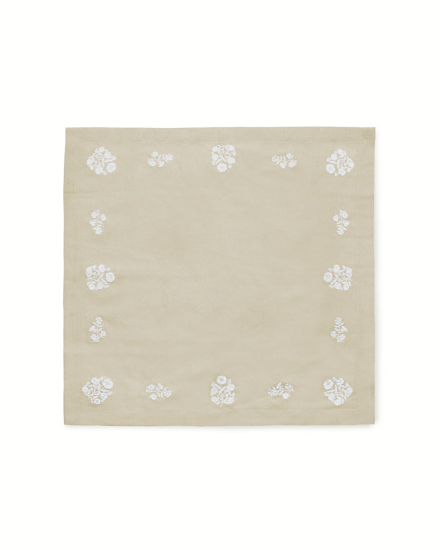 Heirloom-quality napkins featuring floral embroidery, perfect for elegant entertaining.