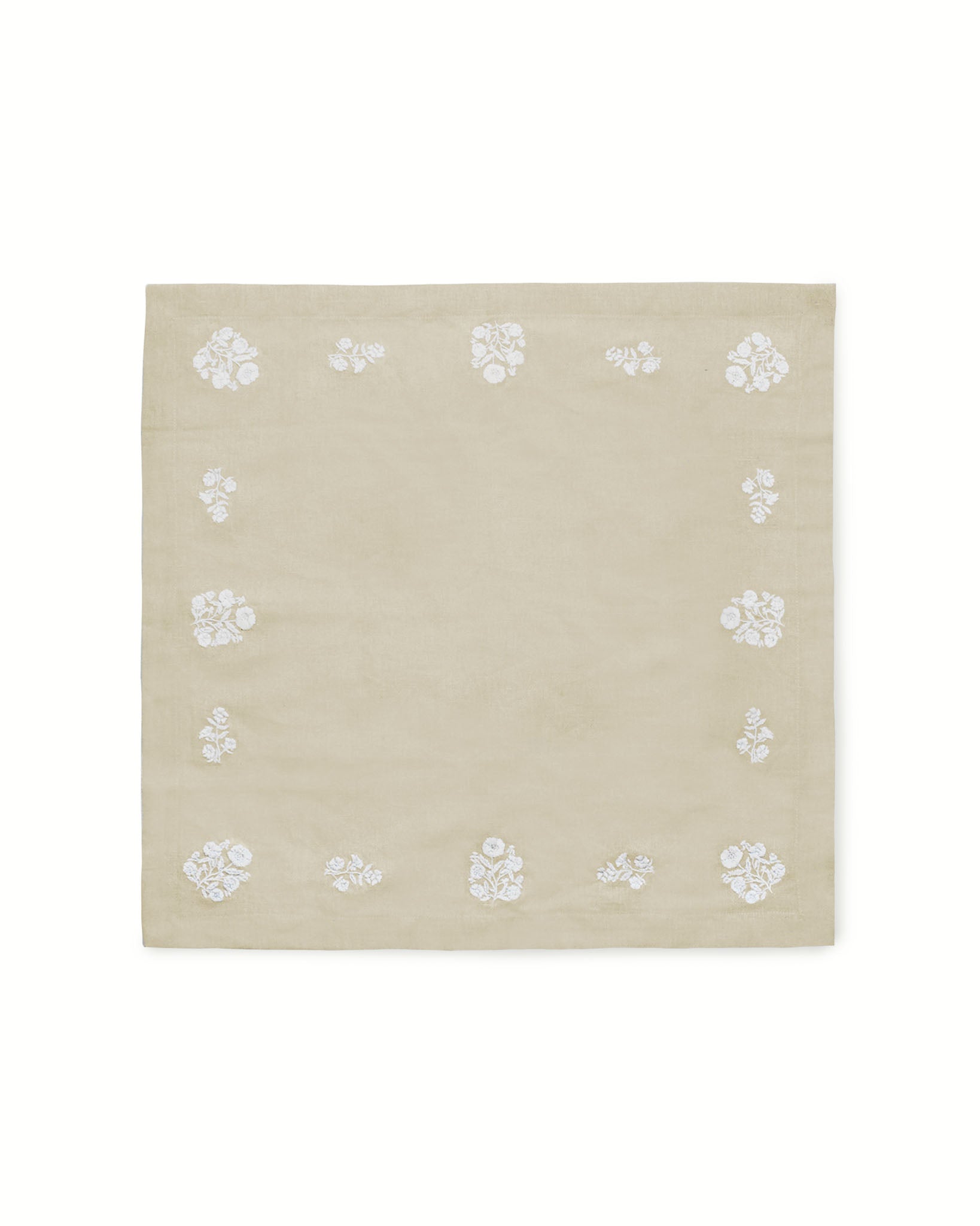 Heirloom-quality napkins featuring floral embroidery, perfect for elegant entertaining.