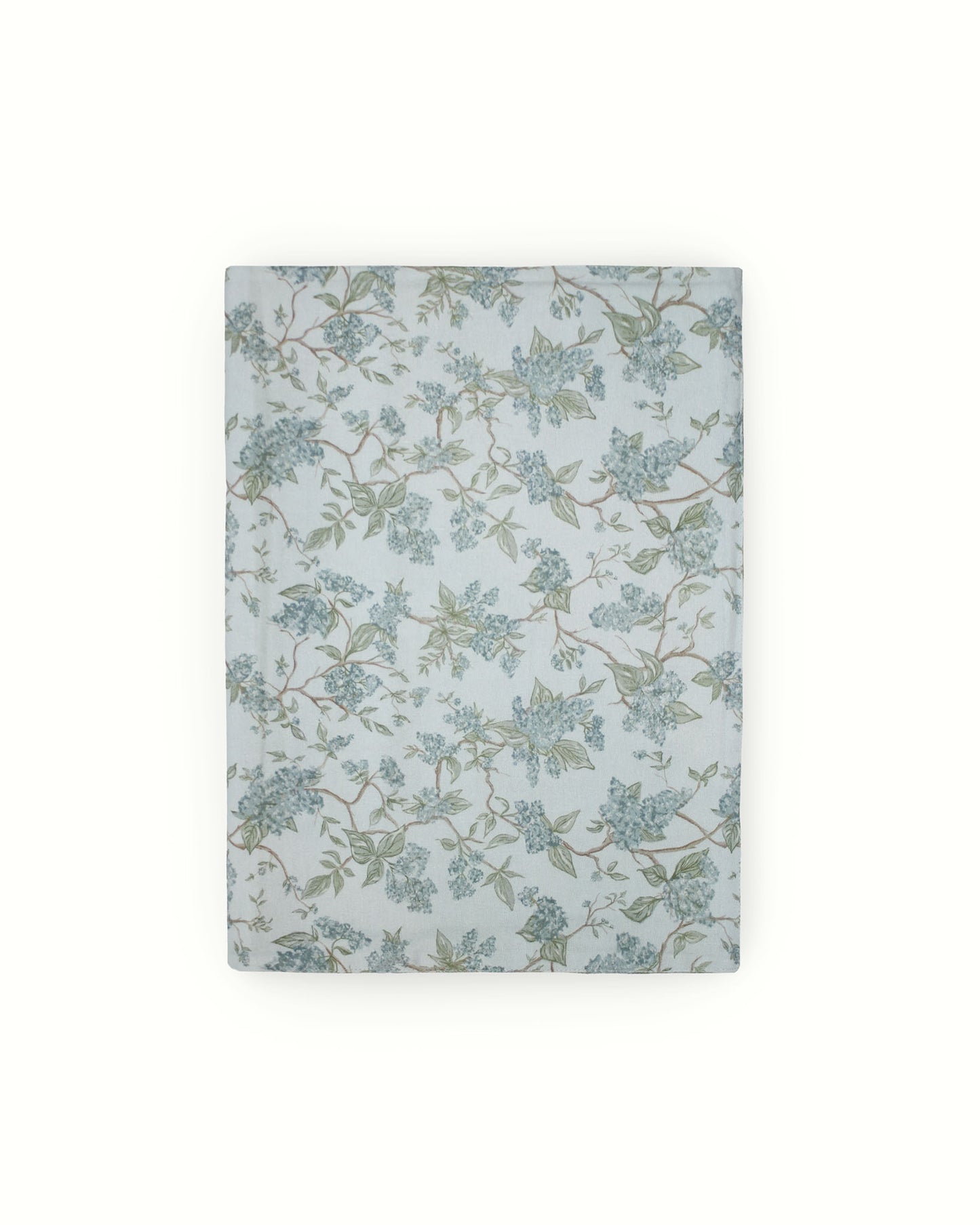 Hand-drawn Hyacinth print table runner, sustainable fabric, ideal for layering spring decor and creating a soft, elevated tablescape for Mother's Day and summer gatherings.