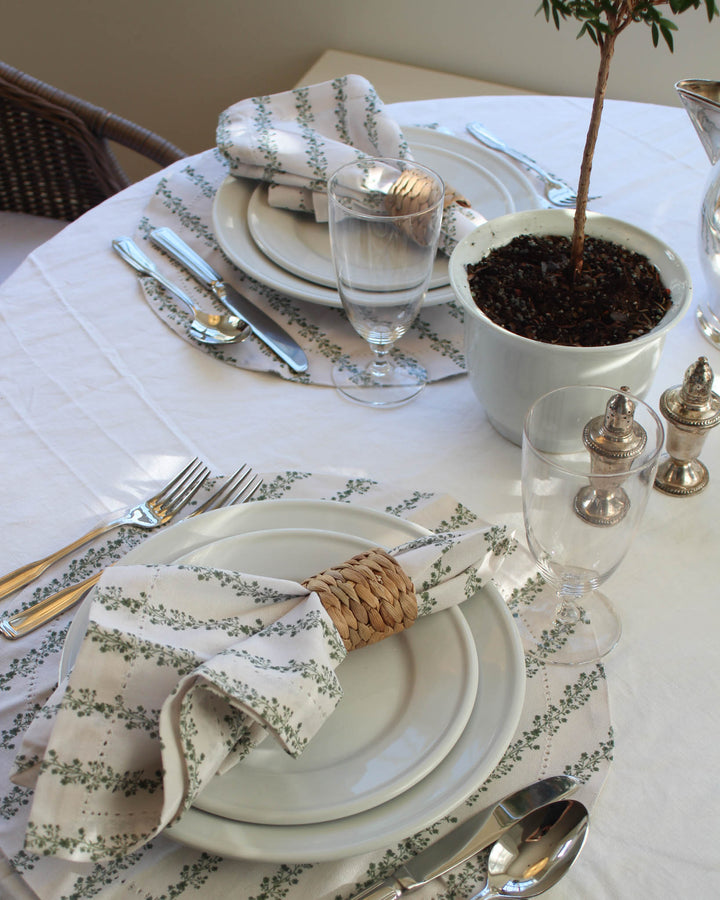Begonia Stripe Fern Placemats, Set of Four
