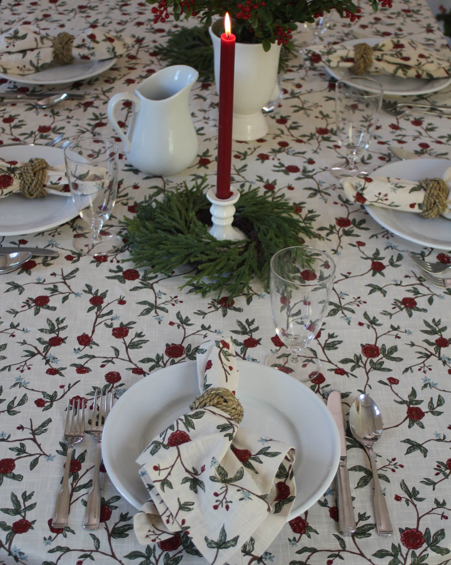 Bloom Floral Cotton Tablecloth