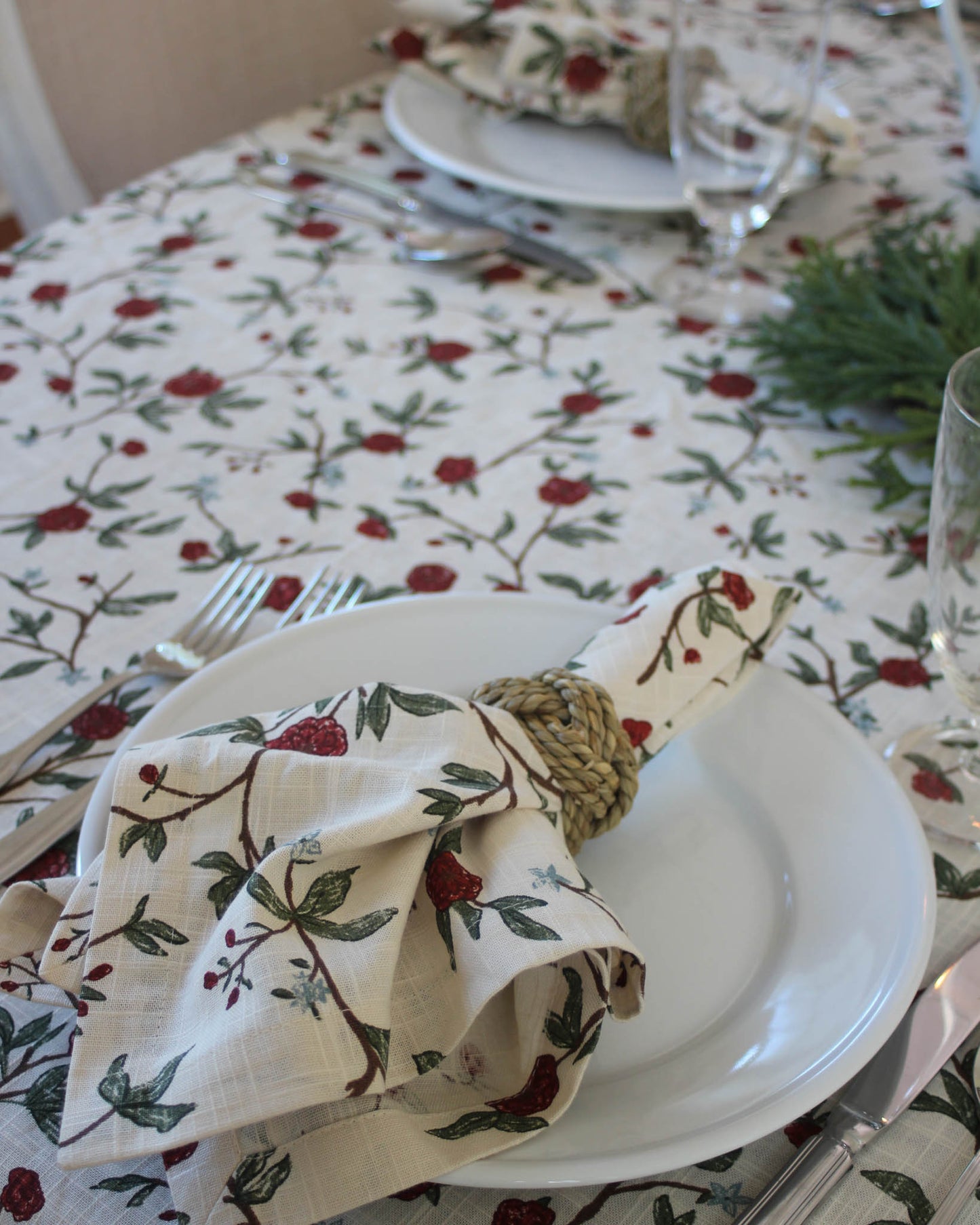 Bloom Floral Cotton Tablecloth