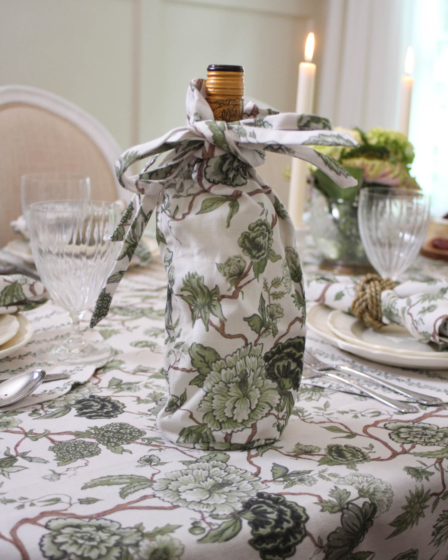 Florence Floral Wine Bag