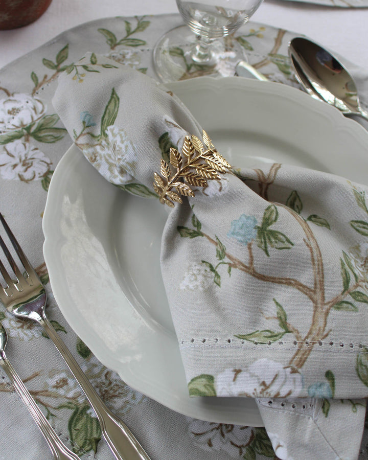 Gold Laurel Napkin Rings, Set of Four