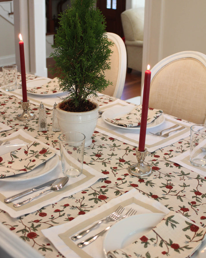 Willa Border Linen Placemats, Set of Four