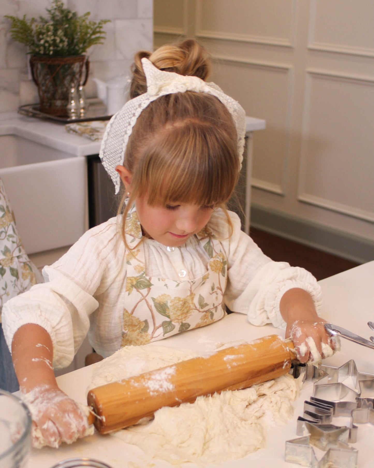 Little Hyacinth Marigold Floral Apron