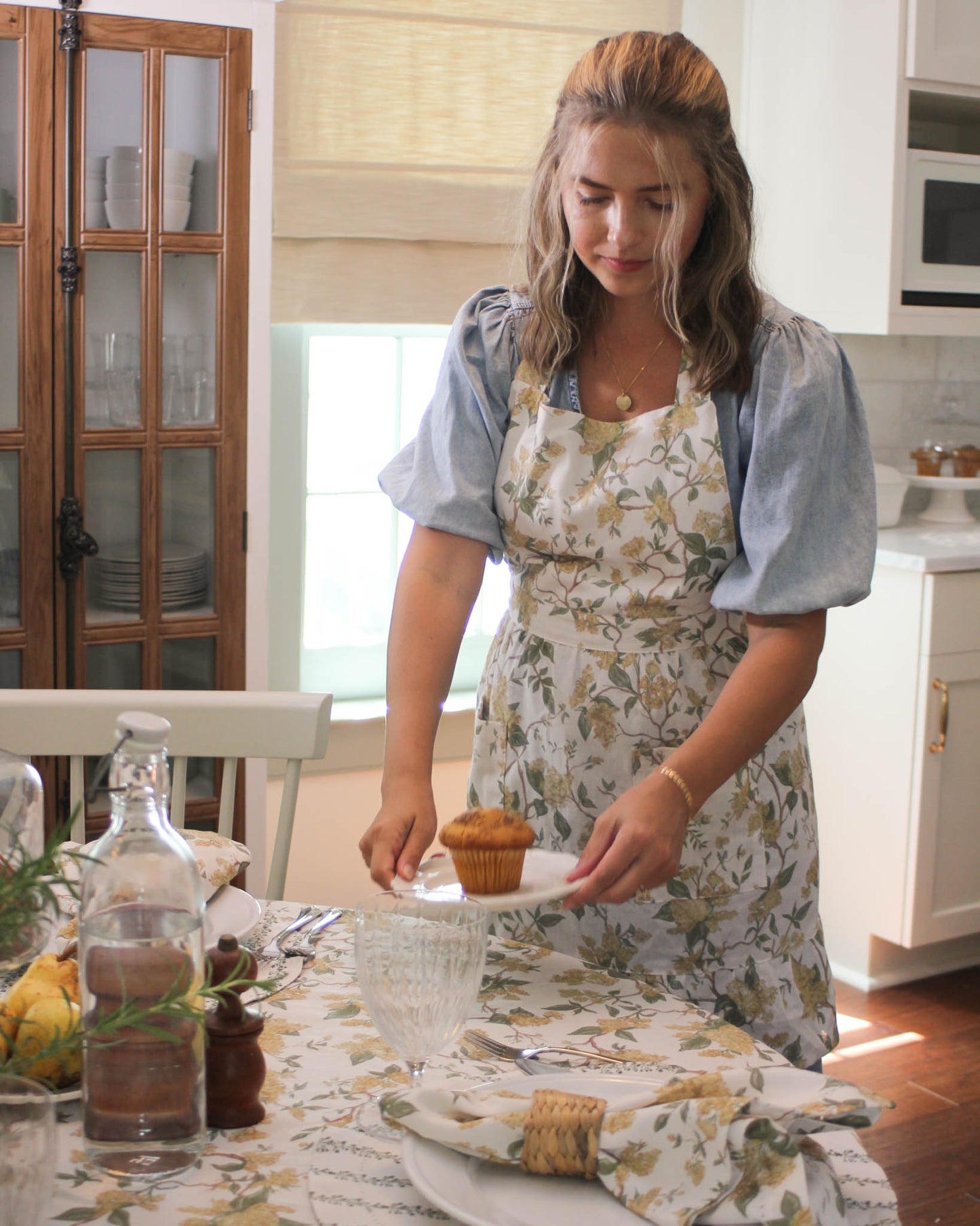 Hyacinth Marigold Floral Apron