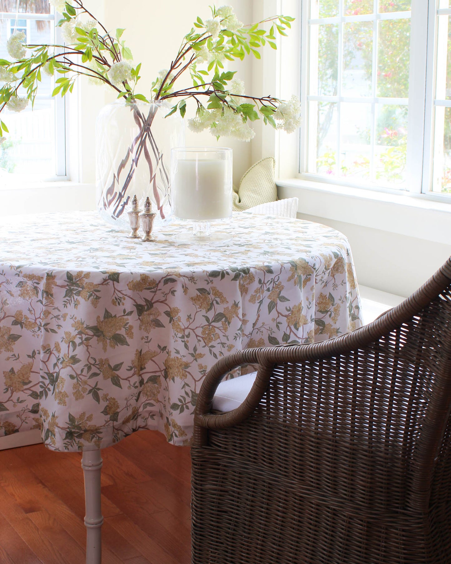 Hyacinth Marigold Fall Floral Cotton Tablecloth