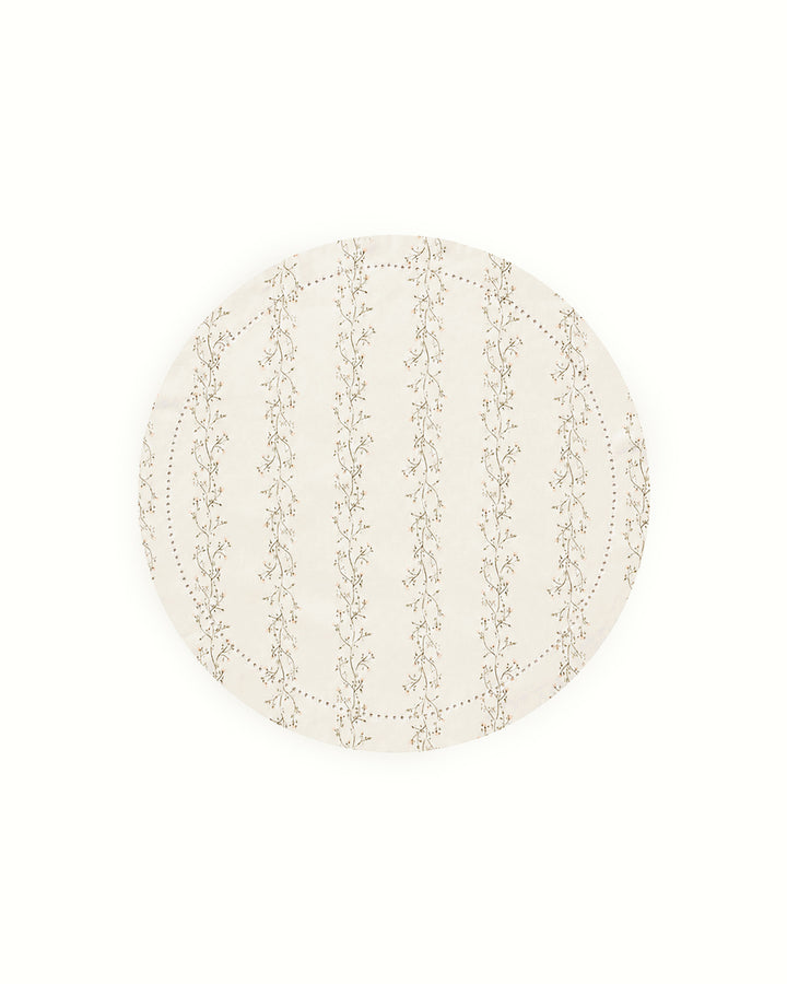 Decorative cotton table placemats featuring a timeless floral pattern, designed to add color, texture, and protection to kitchen and dining tables.