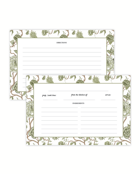 Thoughtful Christmas gift – floral recipe card set for cooking and baking lovers