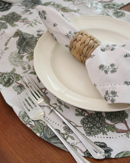 Elegant cotton placemats with delicate hemstitch border