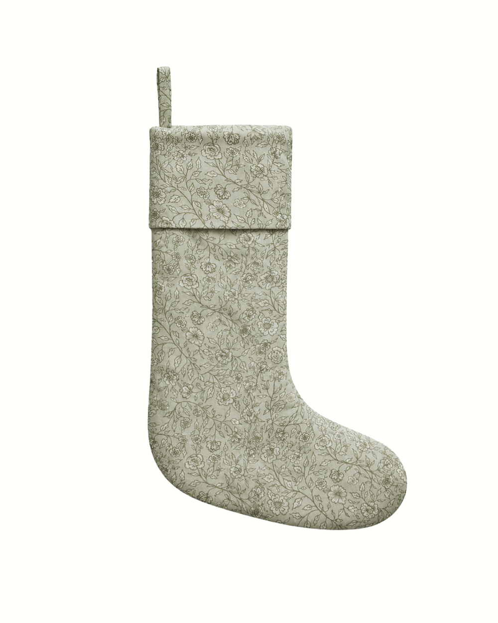Classic sage green neutral cream christmas holiday stocking