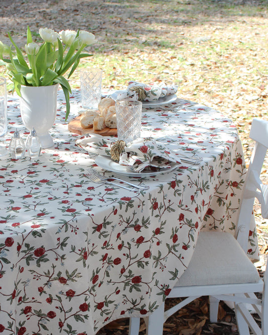Bloom Floral Cotton Tablecloth