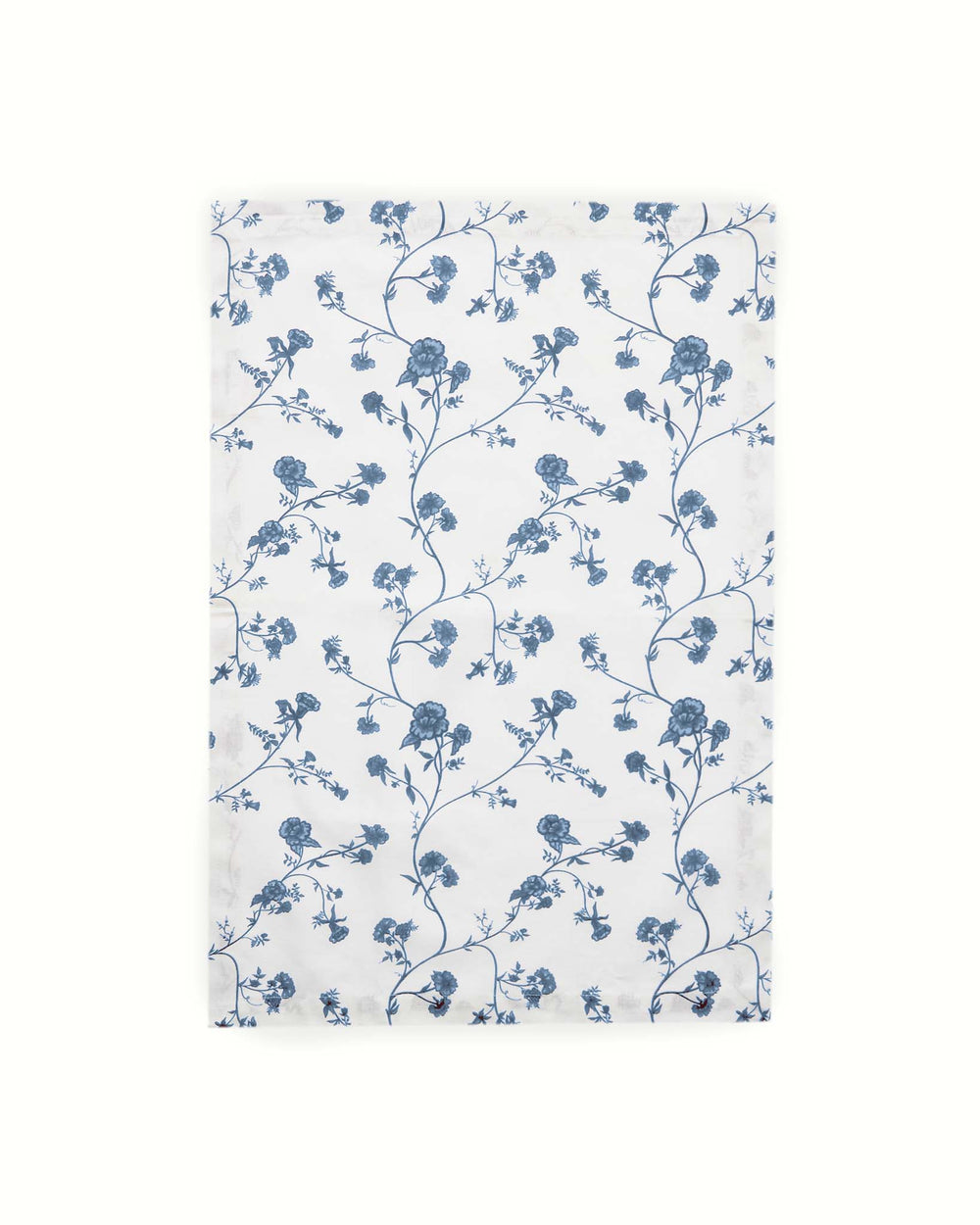 Blue and white Garden Vine dish towel made from 100% cotton, inspired by antique Delft pottery and Southern living kitchens.