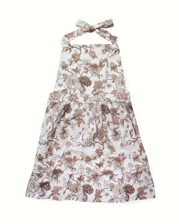 Florence Chestnut Brown Floral Apron