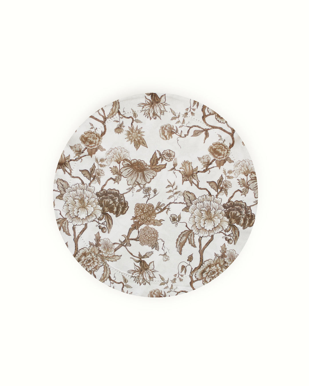 Florence Chestnut Floral Round Placemats, Set of Four