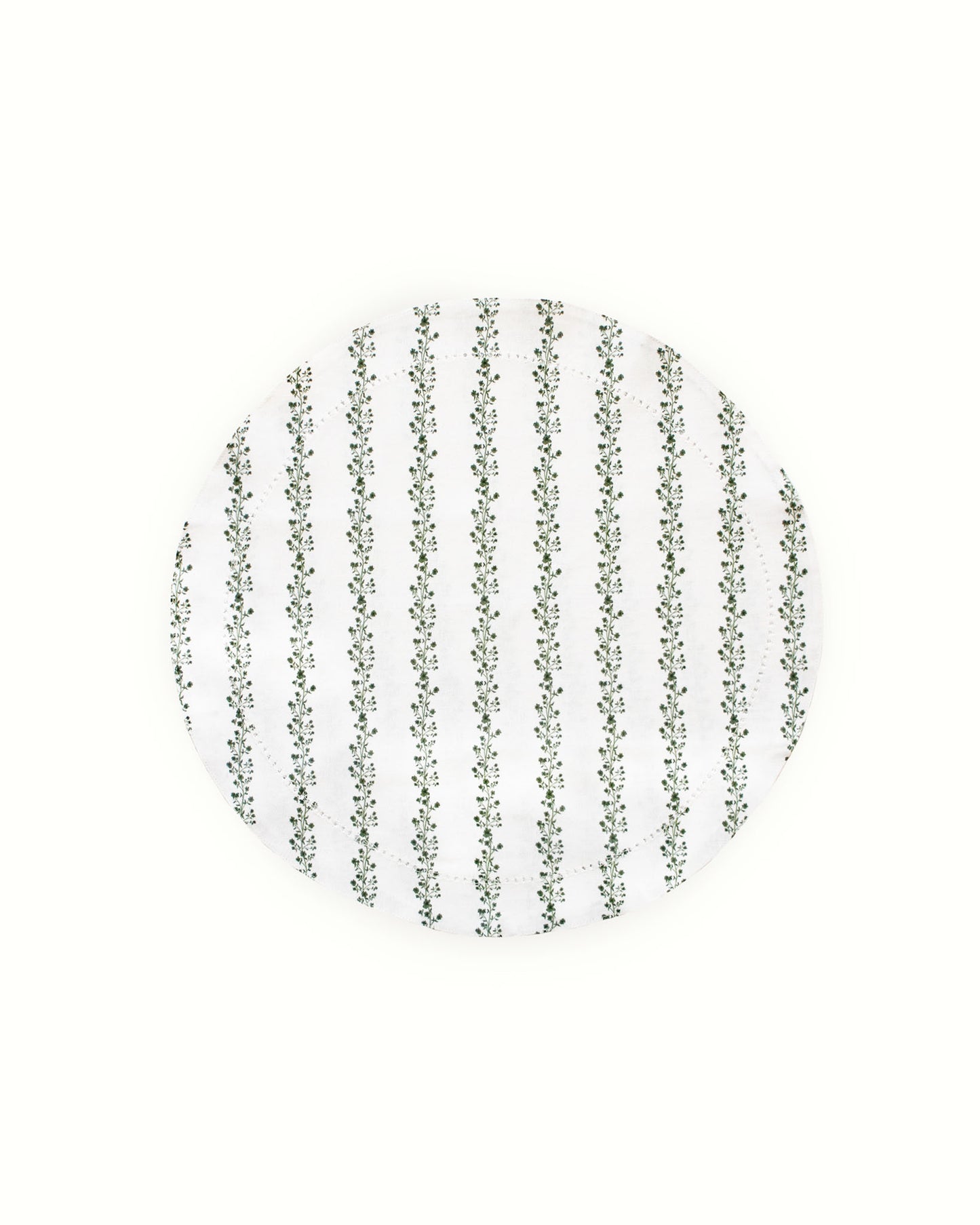 Begonia Stripe Floral Round Placemats, Set of Four