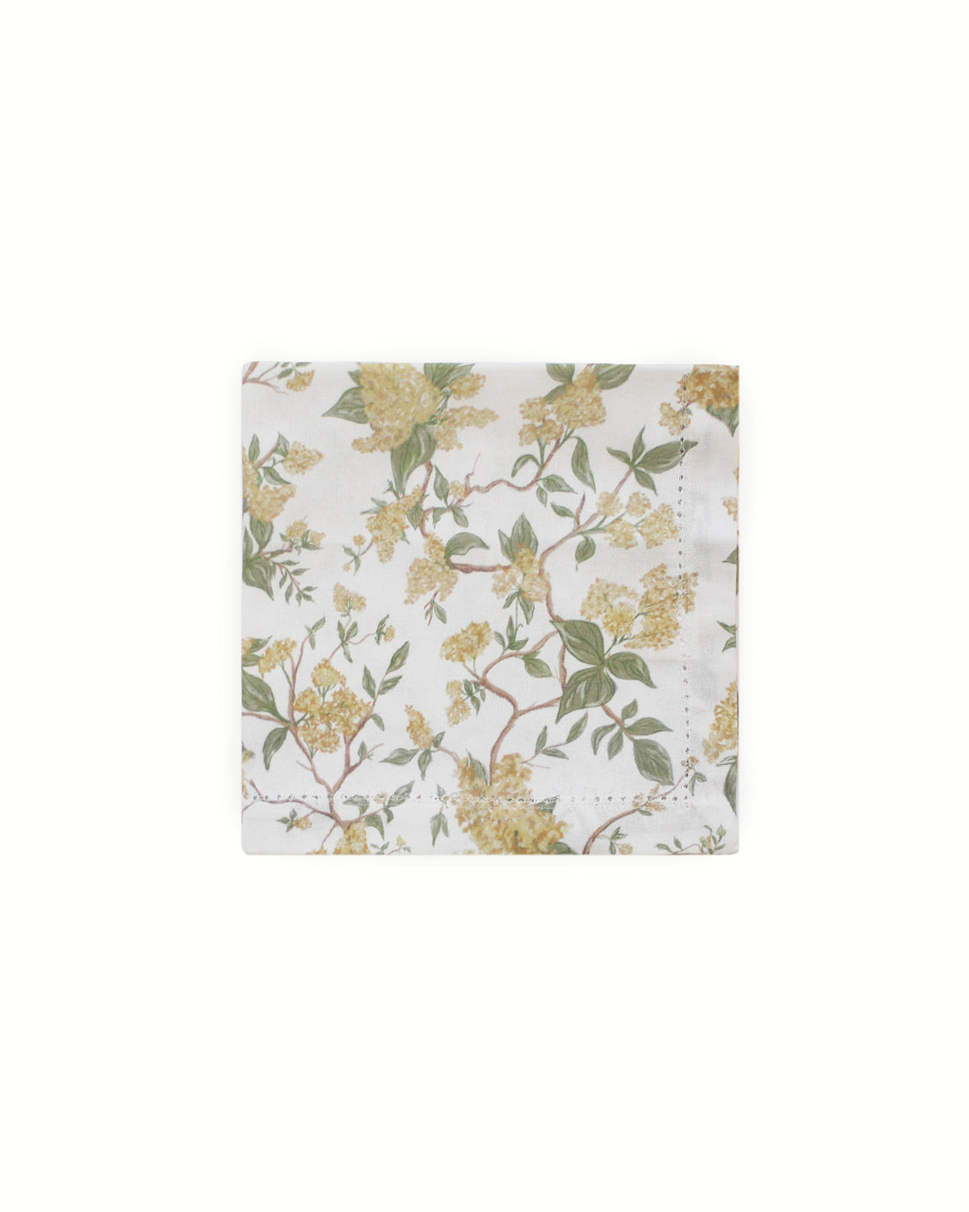 Elevate your hosting game with these eye-catching yellow floral napkins, designed specifically for elegant garden gatherings. This set of 4 is designed to add a sophisticated touch to Easter or Mother’s Day celebrations. The hand-drawn illustrations of yellow flowers and vines create an inviting atmosphere for your guests. Pair these 20-inch cotton napkins with a white wood table and crystal glasses for a seamless, elegant garden party look. They make an ideal present for a hostess who enjoys entertaining.