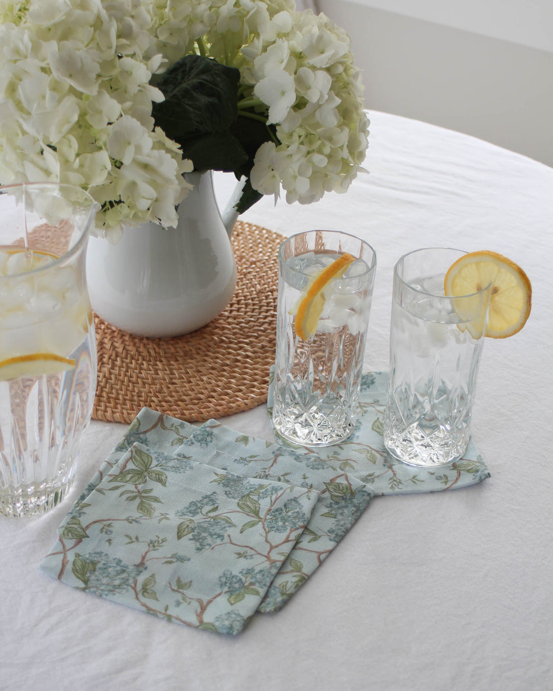 Floral cocktail napkins with monogram option, a thoughtful hostess or housewarming gift for summer gatherings.