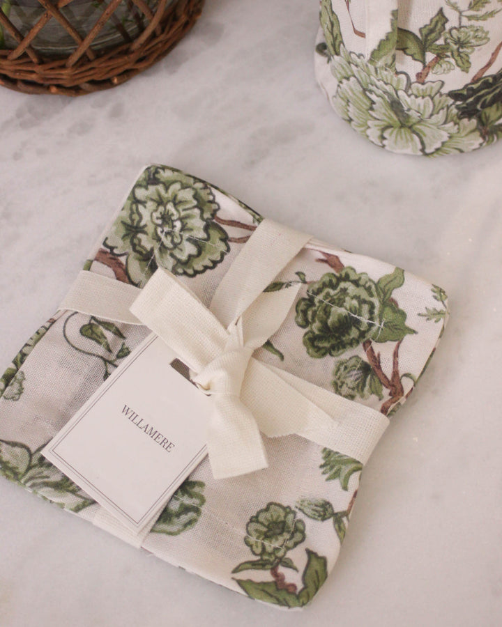 reusable floral cocktail napkins set of 4, ideal for hosting, gifting, and everyday table styling.