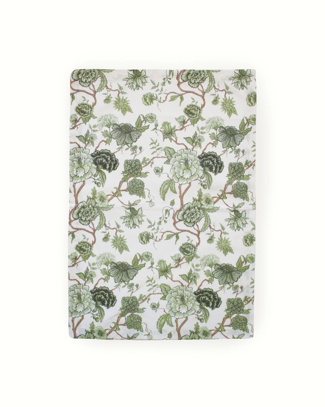 Green floral tea towel in 100% cotton, ideal for baking, cooking, and adding charm to a warm kitchen space.