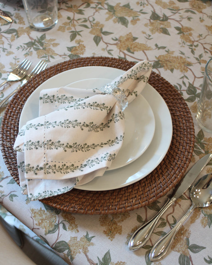 Reusable floral napkins set, designed for both simple and layered table settings.