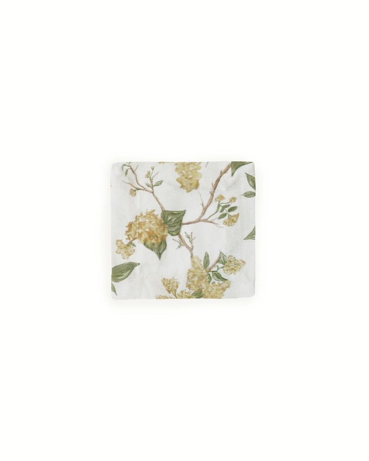 Sustainable set of four floral cocktail napkins. 