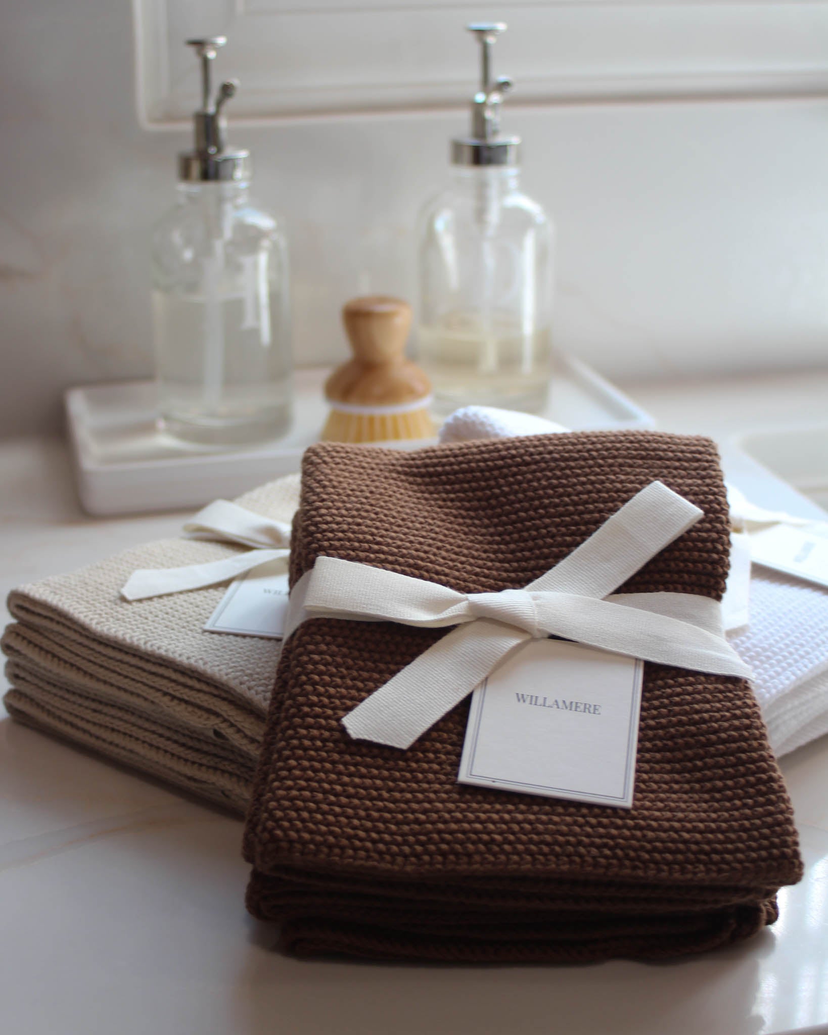 Eco-Friendly Reusable Towels Gift Set in neutral colors