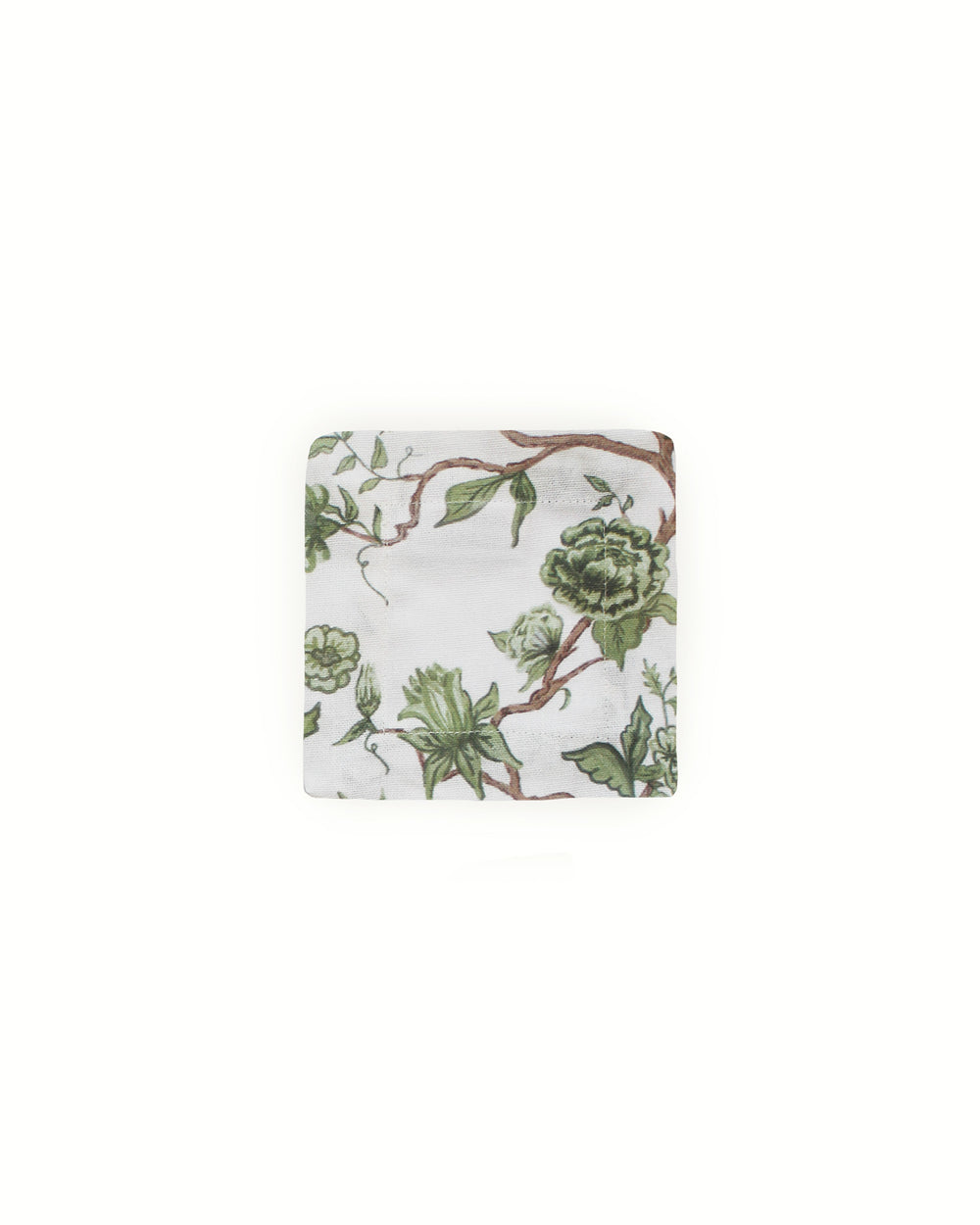Cotton cocktail napkins in floral print, ideal for tea parties, bar carts, and summer hosting gatherings.