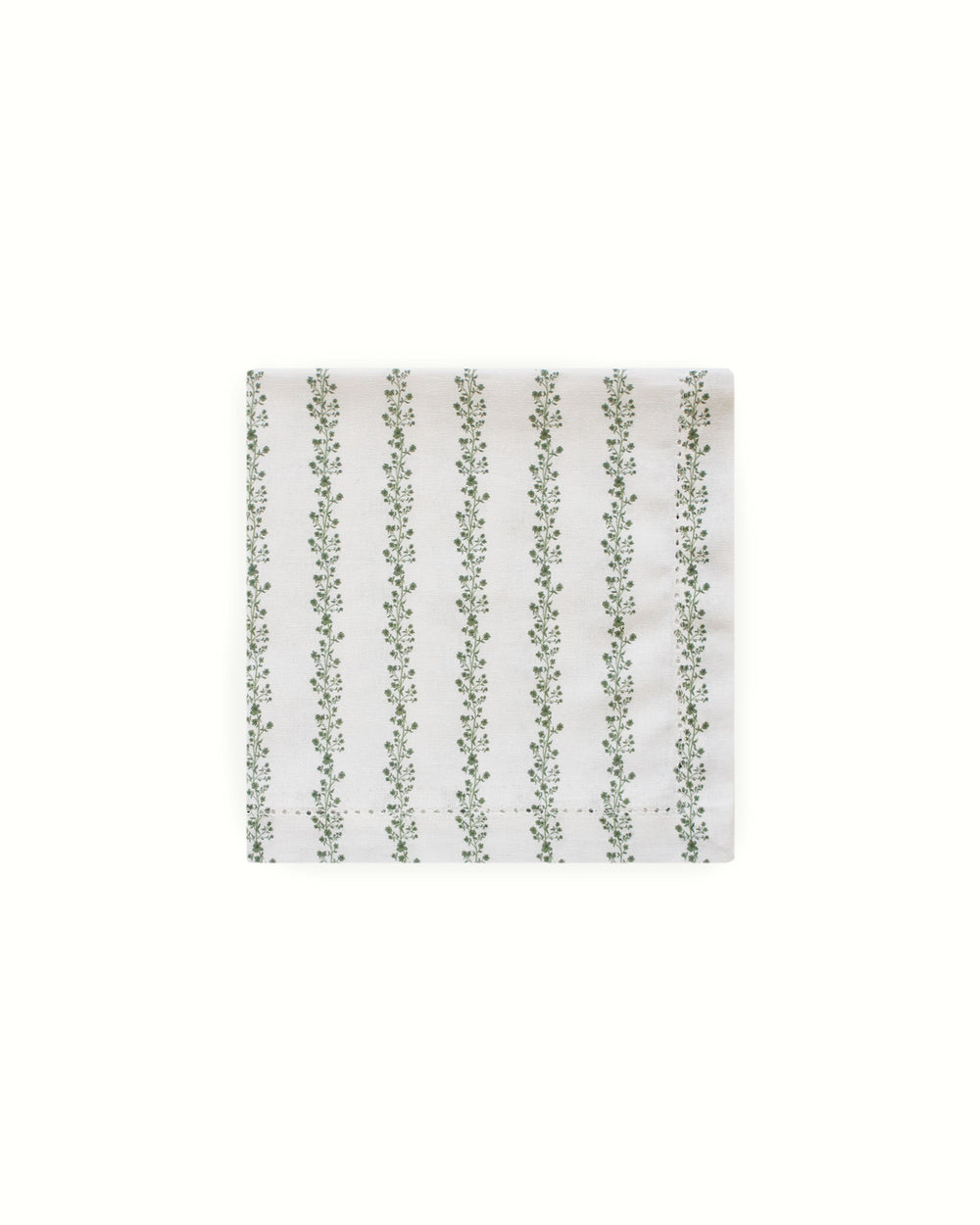 Inspired by the hidden gardens of Charleston, these green stripe floral napkins are a nod to traditional Southern hospitality. This set of 4 cotton napkins is perfect for wedding table decor, offering a sophisticated and inviting feel for your guests. The vibrant green leaves in a structured stripe sketches are printed on premium cotton in a 20-inch square size. An ideal gift for a hostess, friend, or cook, these linens bring the joy of a blooming spring garden into any home for holiday meals.