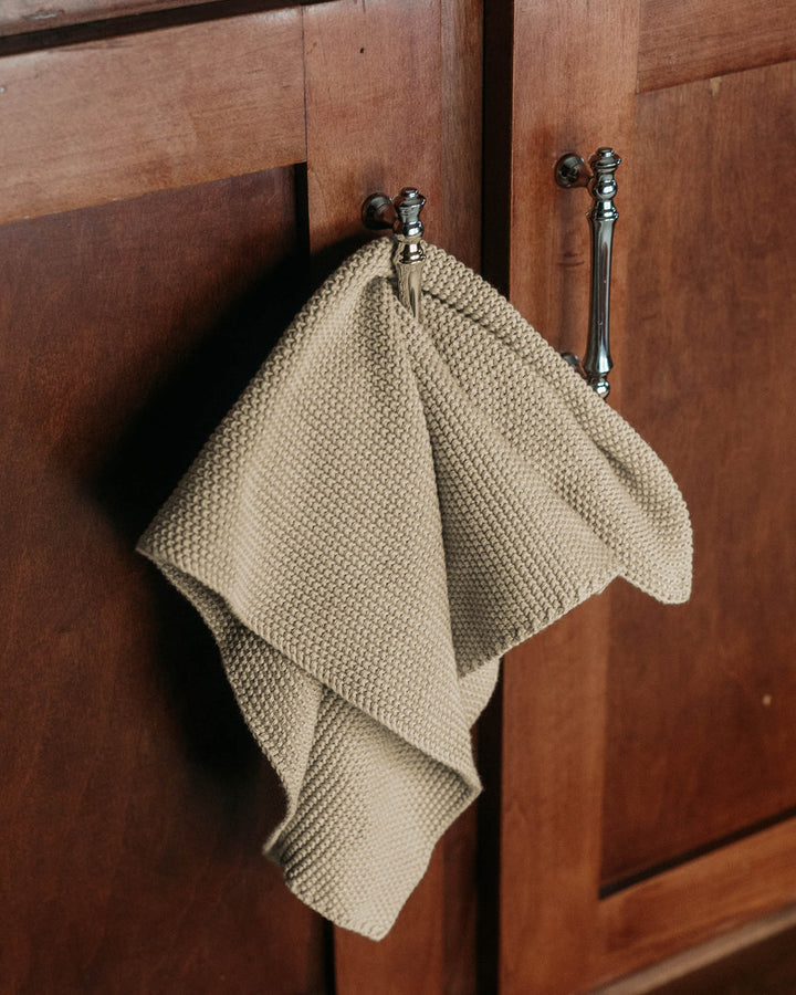 Sorrento Natural Cotton Knit Kitchen Towel, Set of 2